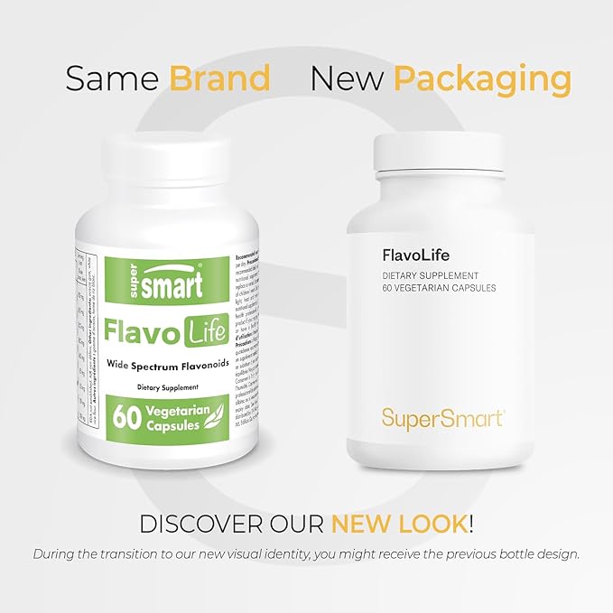 Supersmart FlavoLife (Flavonoid Complex Supplement) - with Luteolin Myricetin Fisetin Rutin Quercetin EGCG Apigenin Hesperidin | Non-GMO &amp Gluten Free - 60 Vegetarian Capsules