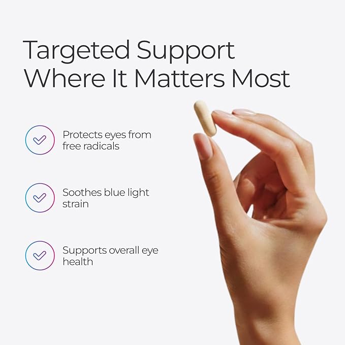 Livingood Daily Eye Support 13-in-1 Vision Supplement with Lutein Zeaxanthin Astaxanthin Vitamin A Lycopene Maqui Berry &amp More Promotes Healthy Eyes Blue Light Protection Vegan 60 Capsul