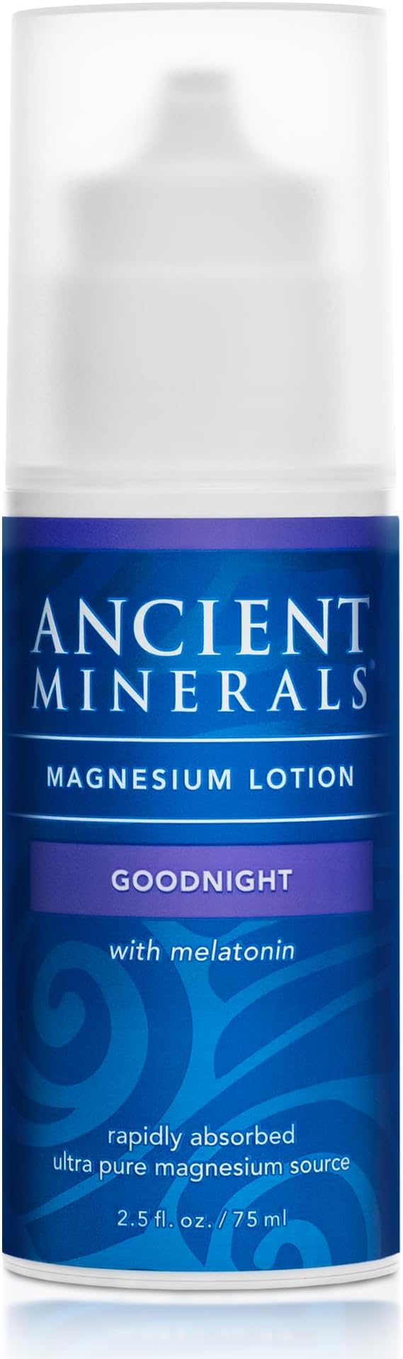 Ancient Minerals Magnesium Lotion Goodnight – Zechstein Magnesium Chloride Cream with Melatonin MSM and Organic Oils Nighttime Topical Lotion 2.5 oz