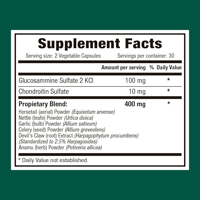 Reumaleve – Joint Support Supplement with Herbal Blend – Glucosamine Chondroitin Devil’s Claw &amp Anamu – Natural Relief for Stiffness Flexibility &amp Joint Discomfort – 60 Capsules
