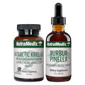 NutraMedix Brain Support Bundle - Includes Artic Krill Oil Softgels and Burbur Pinella Liquid Drops for Cognitive Health Detox and Brain Support - 2-Piece Supplement Set for Cognitive Support