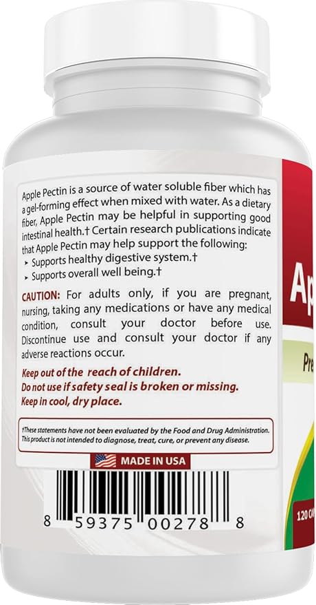 Best Naturals Apple Pectin 700 mg 120 Capsules (Pack of 2)