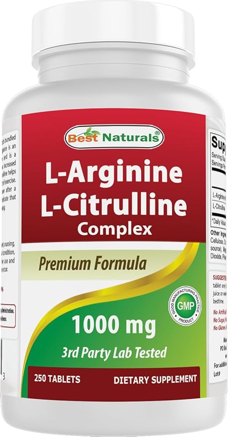 Best Naturals L-Arginine L-Citruline Complex Tablets 250 Count