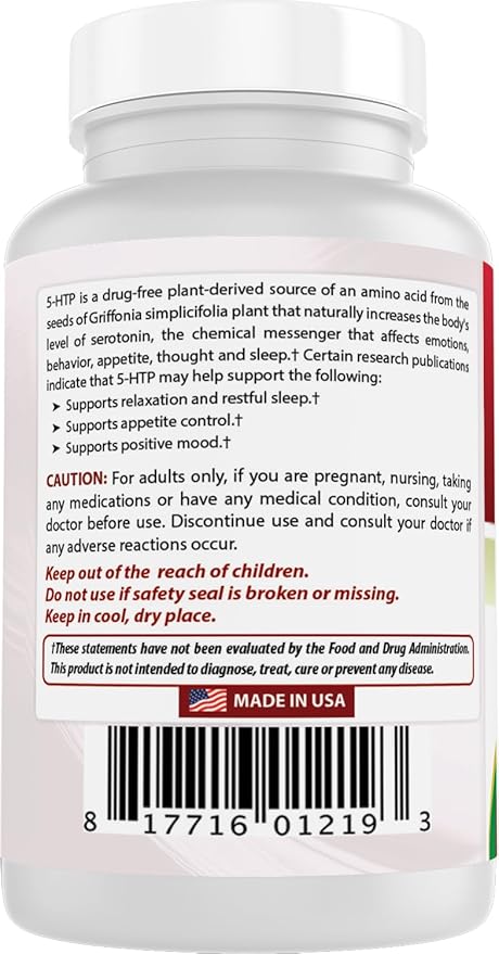 Best Naturals 5-HTP 100 mg 120 Capsules (Pack of 3)