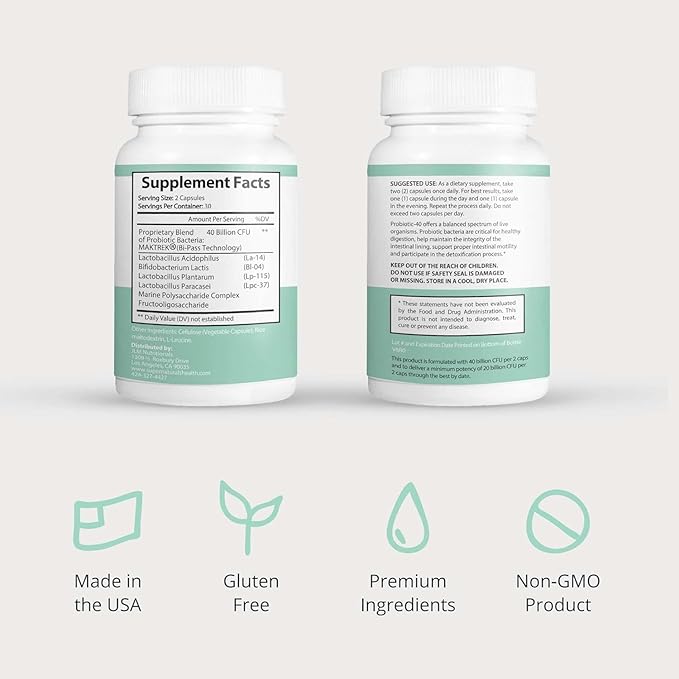 IBSolution Gut Health Super Bundle - Support Digestive Health Premium Probiotics 40 Billion CFU Digest Plus Digestive Enzyme - 60 Count Capsules 3-Pack
