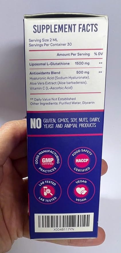 Liposomal Glutathione Liquid Supplement (Pack of 2) 98% Absorption with Vitamin C L- Glutathione 2 Fl Oz per Bottle