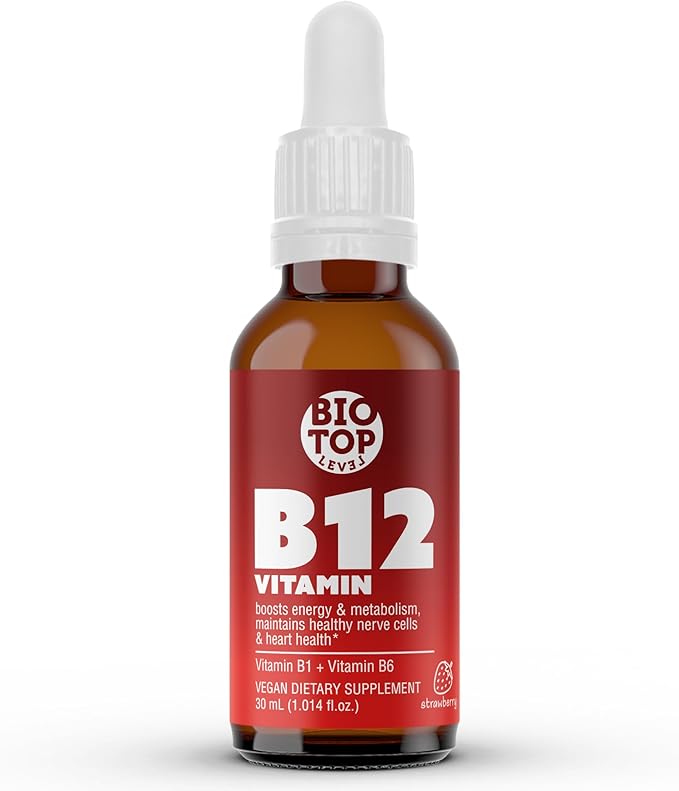Vitamin B12 Sublingual Liquid Drops (5000 mcg) Plus B1 &amp B6 in Fastest Absorption Way. Best Formula to Support Brain Cells &amp Nerve Tissue Enhance Red Blood Cell Function Increase Energy &amp