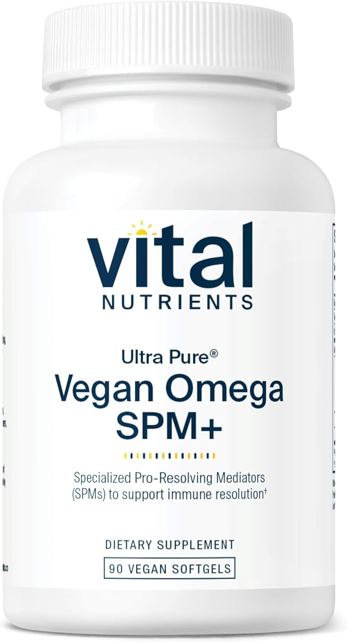 Vital Nutrients Ultra Pure® Vegan Omega SPM+ - Vegan Specialized Pro-Resolving Mediators (SPM) Omega-3 Supplement - Minor Joint Discomfort Relief* - Gluten Dairy Soy Free Non-GMO - 90 Mini Softgels