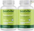 BESTVITE Pycnogenol 100mg (120 Capsules) (60x2) - French Maritime Pine Bark Extract - No Stearates - Gluten Free - Non GMO