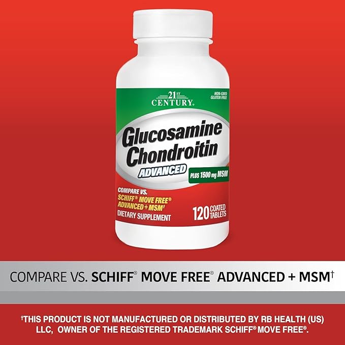 21St Century Glucosamine Chondroitin Advanced with Msm - 120 Tablets (Pack of 2)