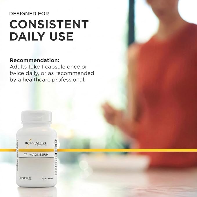 Integrative Therapeutics Tri-Magnesium - Supports Cellular Energy &amp Energy Metabolism* - Magnesium Supplement for Heart &amp Nerve Health Support* - Third-Party Tested - 180 Capsules (180 Serving