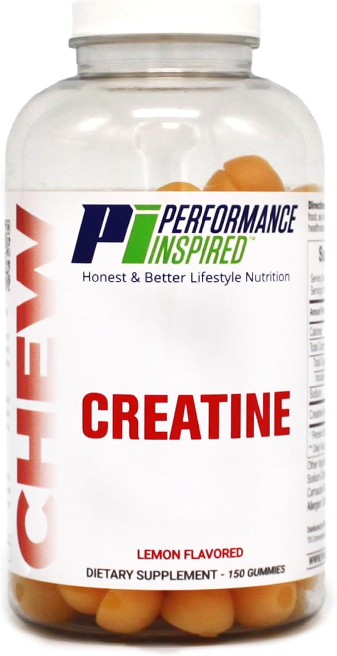 PERFORMANCE INSPIRED Creatine Gummies – 5g Creatine Monohydrate – Muscle Recovery &amp Strength Support – Lemon Flavor – 150 Count