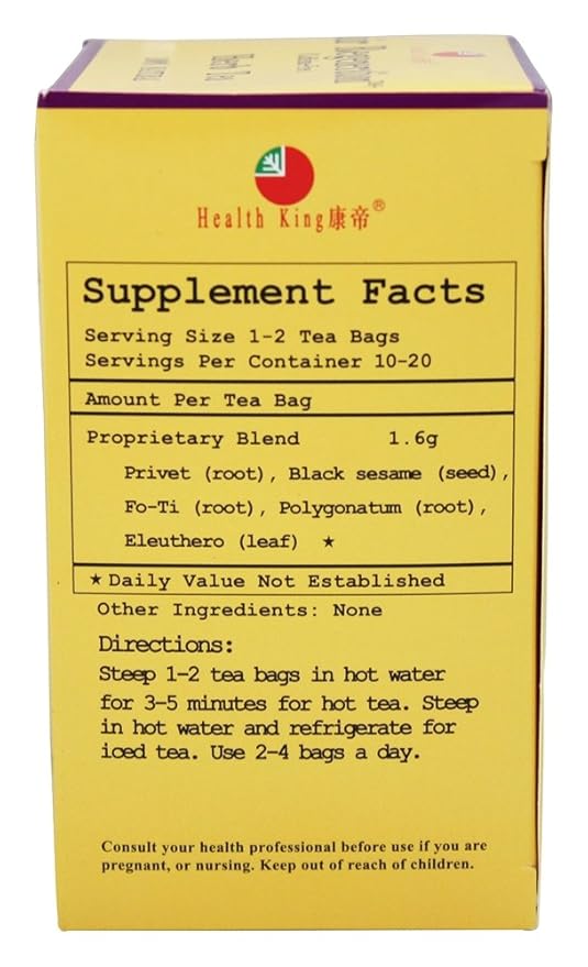 Health King Hair Regeneration Herb Tea Bags - 20 Count 1.12 Ounce ( 3 Pack)