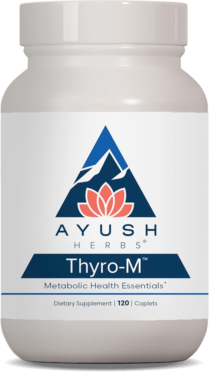 Ayush Herbs Thyro-M - Thyroid Support for Women &amp Men Thyroid Health Thyroid Care with L Tyrosine Ashwagandha Kelp Natural Energy Support - 120 Vegetarian Capsules (1 Count)