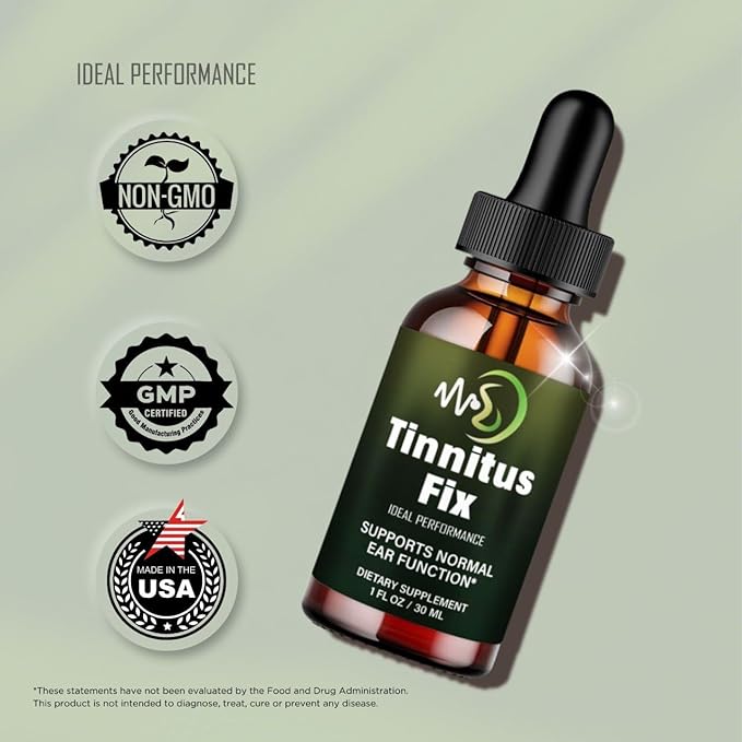 Tinnitus Fix Drops Official TinnitusFix Tinnitus Relief for Ringing Ears Advanced Ear Health Support Supplement Liquid Drop All Natural for Healthy Ringing Ear Tinnitus Fix Dropper Reviews (1 Pack)