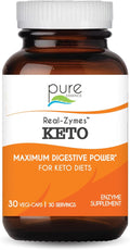 Real-Zymes™ KETO Digestive Enzymes Supplement with Probiotics for Better Digestion - Natural Support for Relief of Bloating Gas Belching Diarrhea Constipation IBS etc. - 30 Caps