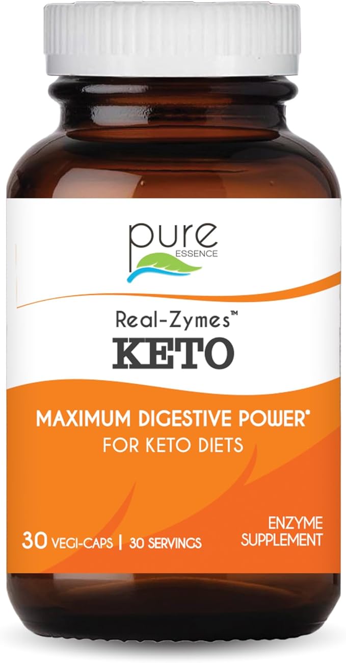 Real-Zymes™ KETO Digestive Enzymes Supplement with Probiotics for Better Digestion - Natural Support for Relief of Bloating Gas Belching Diarrhea Constipation IBS etc. - 30 Caps