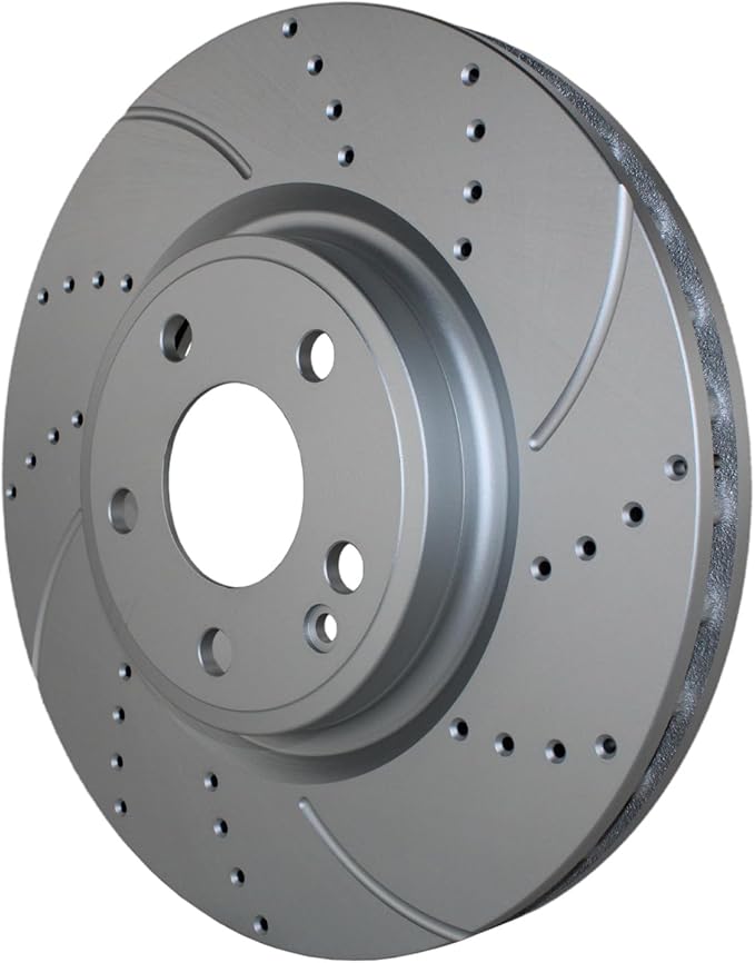 Drilled Slotted Coated Vented 320mm Disc Rotors &amp Akebono EURO Ceramic Pads Set with Electronic Sensors Front Brake Kit For Infiniti QX30 MB C117 CLA250 X156 GLA250 Without Sport Pkg