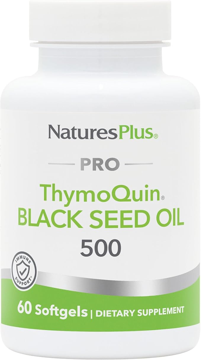 NaturesPlus PRO ThymoQuin Black Seed Oil 500 mg - 60 Softgels - Full-Spectrum Cold-Pressed Oil - Gluten Free - 60 Servings