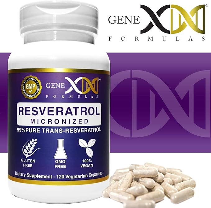 Genex Formulas 99% Micronized Trans-Resveratrol with BioPerine for Absorption 1000mg | Pure Organic Pharmaceutical Grade Trans-Resveratrol Capsules for Healthy Aging 120 Capsules (3)