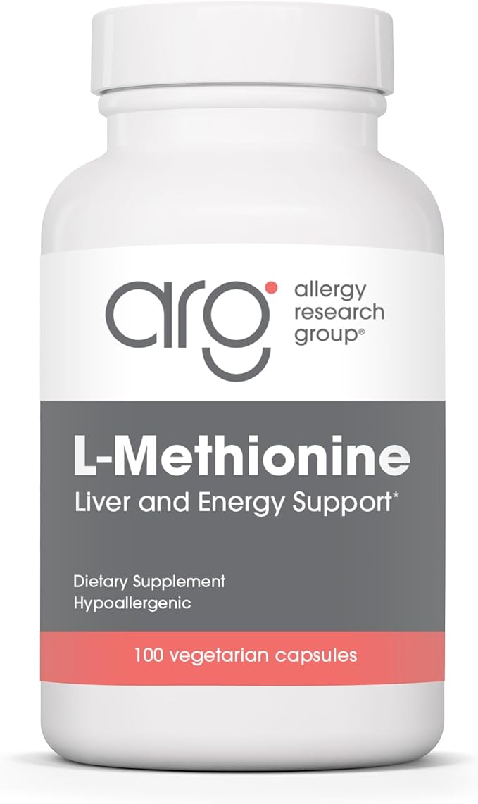 Allergy Research Group L-Methionine - Liver and Energy Support Free Form Amino Acid 500mg Supplement Pure Vegetarian Capsules - 100 Count