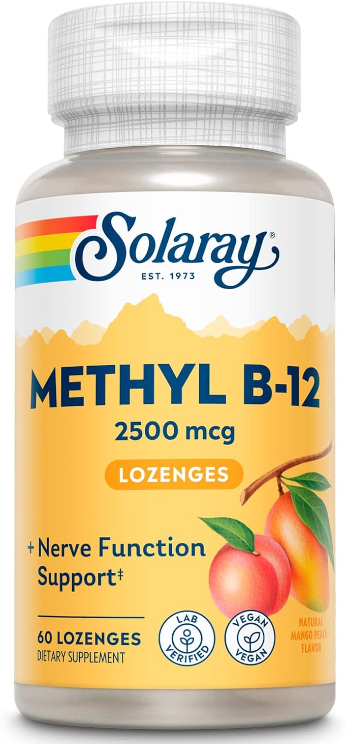 SOLARAY B 12 Methyl Lozenge Supplement 2500mcg | 60 Count