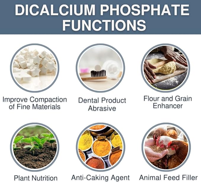 Dicalcium Phosphate Anhydrous DCP Powder - 25 kg (55 lb) - Food Anti-Caking Agent &amp Supplement Filler Excipient - Tablet &amp Capsule Flow Glidant
