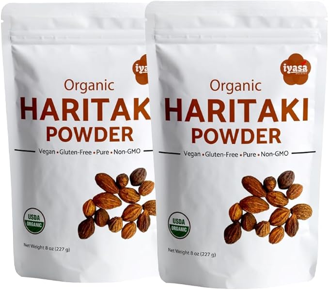 Haritaki Powder Organic 16oz - USDA-Certified Terminalia Chebula Superfood Powder for Digestive Balance Bowel Support Nutrient Absorption - Haritaki Herb Ayurveda Products by Iyasa Holistics