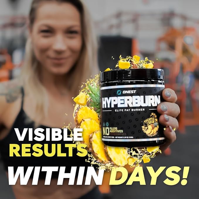 ONEST Hyperburn Fat Burner Powder – 153g (30 Servings) Enhanced Energy Boost &amp Performance Support Supplement Metabolism Booster &amp Sports Nutrition Powder for Men and Women