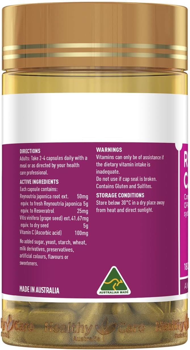 Healthy Care Resveratrol Capsule - 180 Capsules