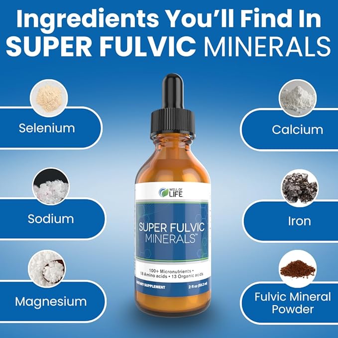Super Fulvic Minerals: Herbal Detox - 2 oz. | 128 Servings. Nutrient-Rich Formula for Enhanced Absorption Gut Health Support and Antioxidant Protection. Made in USA.