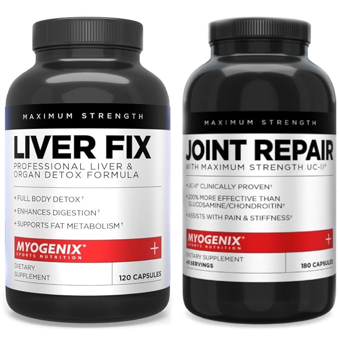 Myogenix Joint &amp Tissue Supplement &amp Liver Support Supplement – Advanced Detox &amp Mobility Formula – UC-II Collagen MSM and Herbal Support for Joint &amp Organ Wellness