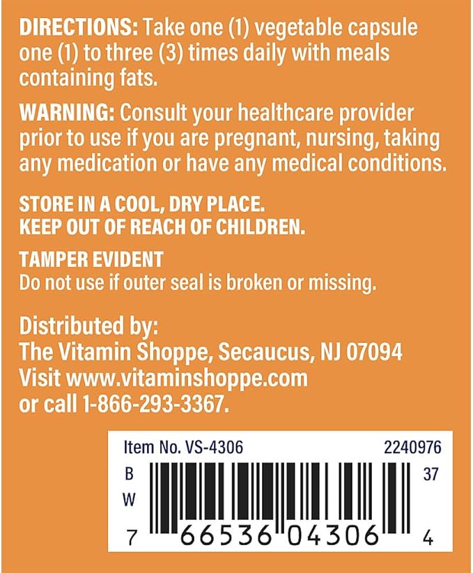 The Vitamin Shoppe Bile (Bovine) Supports Digestion Healthy Fat (100 Capsules)