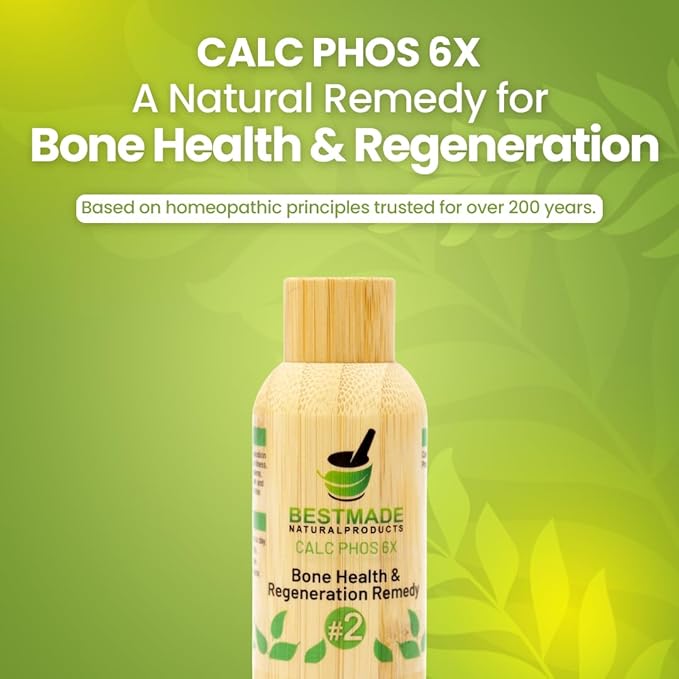 Bestmade Natural Products Calc Phos 6X Homeopathic Cell Salt Remedy for Bone Health &amp Regeneration - Helps with Growth Problems Broken Bones Calcium Deficiency &amp Coldness 350 Pellets