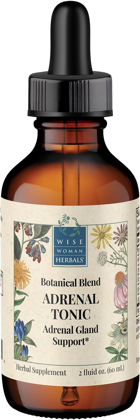 Wise Woman Herbals Adrenal Tonic Liquid Extract Herbal Adaptogen Blend with Eleuthero Ashwagandha &amp Licorice Supports Healthy Adrenal Function Energy Stamina Stress &amp Focus Non-GMO 2 F