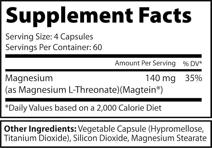 Ekkovision Magtein Magnesium L-Threonate Memory &amp Cognitive Function Support Magnesium Supplement with Essential Minerals for Men &amp Women 2000 MG Per Serving 240 Easy-to-Swallow Capsules