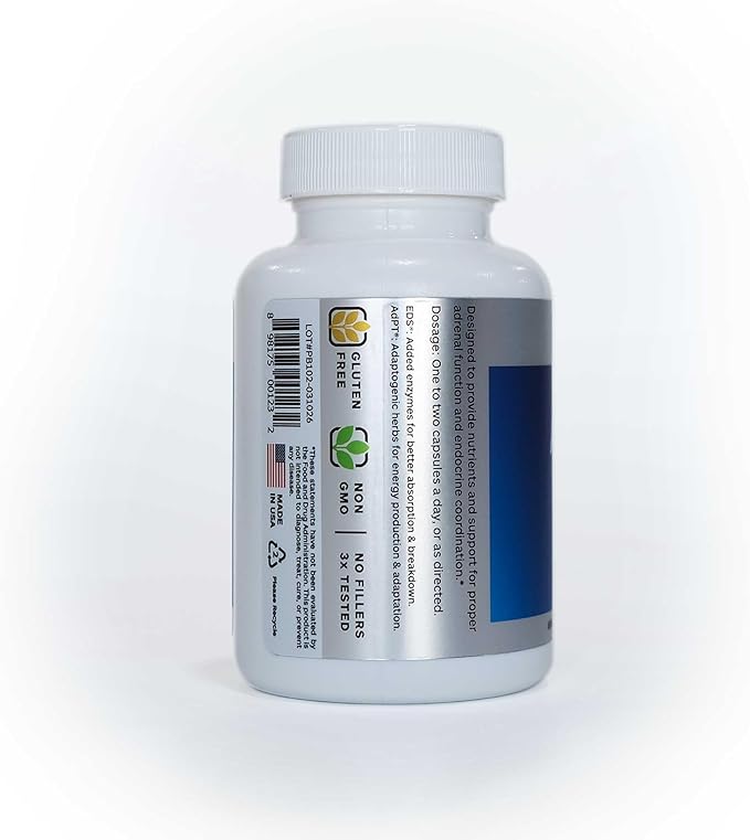 Professional Botanicals Adrenal Complex Supplement – Supports Healthy Adrenal Function Stress Relief and Energy Levels – 90 Vegetarian Capsules