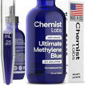 2% Pharmaceutical Grade Methylene Blue Liquid Solution - 99% Purity USP Grade Blue Methylene Cellular &amp Mitochondrial Support Third-Party Tested Made in USA 4oz