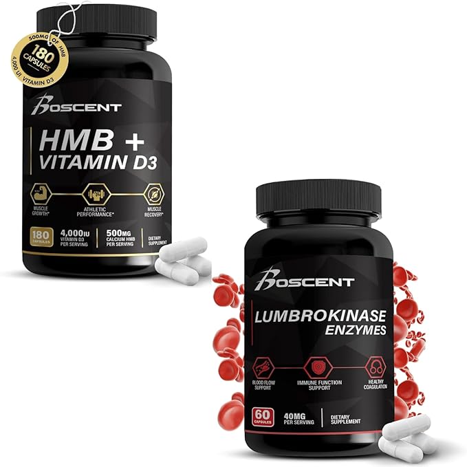 HMB &amp Lumbrokinase Muscle &amp Digestive Enzyme Combo
