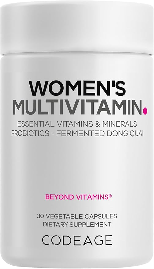 Codeage Women’s Multivitamin - Vitamins A C D3 E B6 B12 Folate Calcium Magnesium Iron Dong Quai Probiotics - 1 Capsule Per Serving - Daily Vitamin Pills for Women - Non-GMO - 30 Capsules