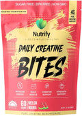 Nutrify Daily Creatine Gummies for Women and Men - 4g Creatine Monohydrate per Serving for Muscle Growth &amp Recovery - Sugar-Free Low-Calorie with Vitamin B12 for Energy Boost 60 Count - Melon Ma