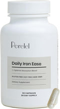 Perelel Daily Iron Ease 15MG Iron Supplements with Magnesium Vitamin C &amp Vitamin B12 for Nutrient &amp Energy Support Capsules for Women and Men Soy Dairy &amp Gluten Free Non GMO 30 Pil