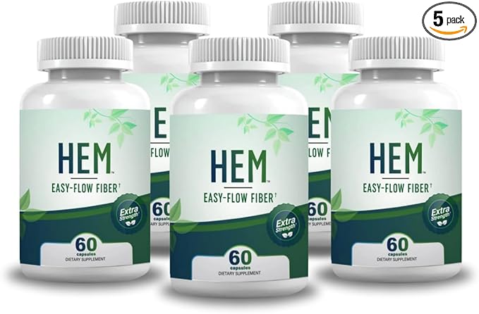 Easy-Flow Fiber – Plant-Based Oat Fiber Supplement for Constipation Bloating and Gas Relief | Gentle Digestion and Hemorrhoid Support | Non-Psyllium Gluten-Free (Pack of 5)