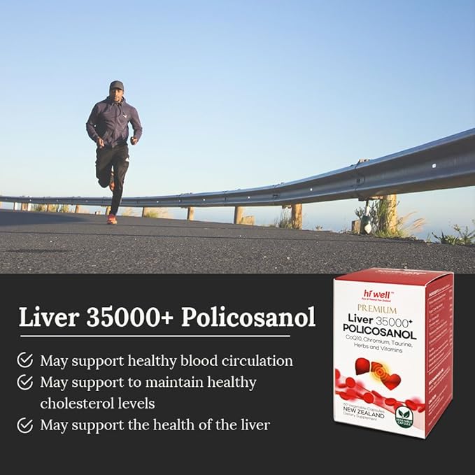 (Pack of 3) Hi Well Premium Liver 35000+ Policosanol 33.4mg 60Vegetarian Capsules