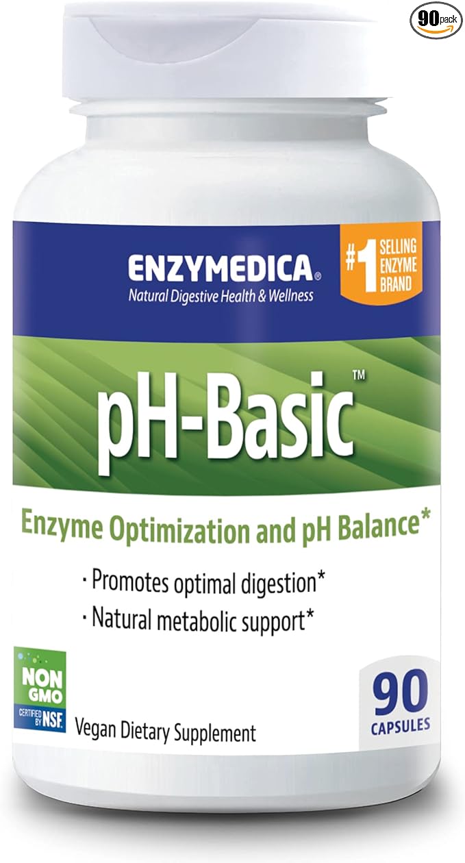 Enzymedica pH-Basic Includes Digestive Enzymes Nutrients &amp Herbs Supports Healthy Digestion &amp pH Balance 90 Count - FFP