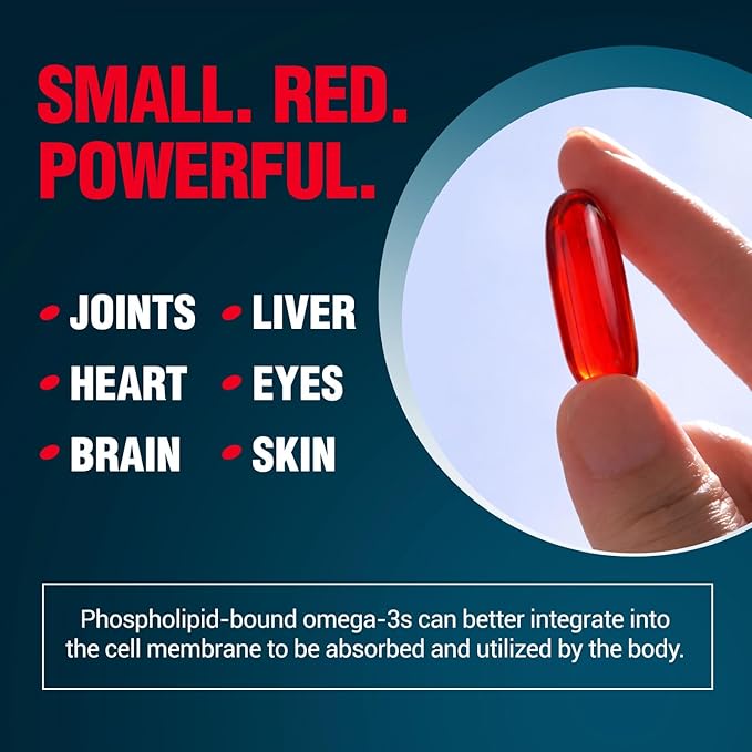 LABO Nutrition Perfect Krill 1000 mg Antarctic Krill Oil Omega 3 EPA DHA w/Phospholipids (&gt40%) Choline Astaxanthin | Supports Brain Eye Heart &amp Joint Health 60 softgels