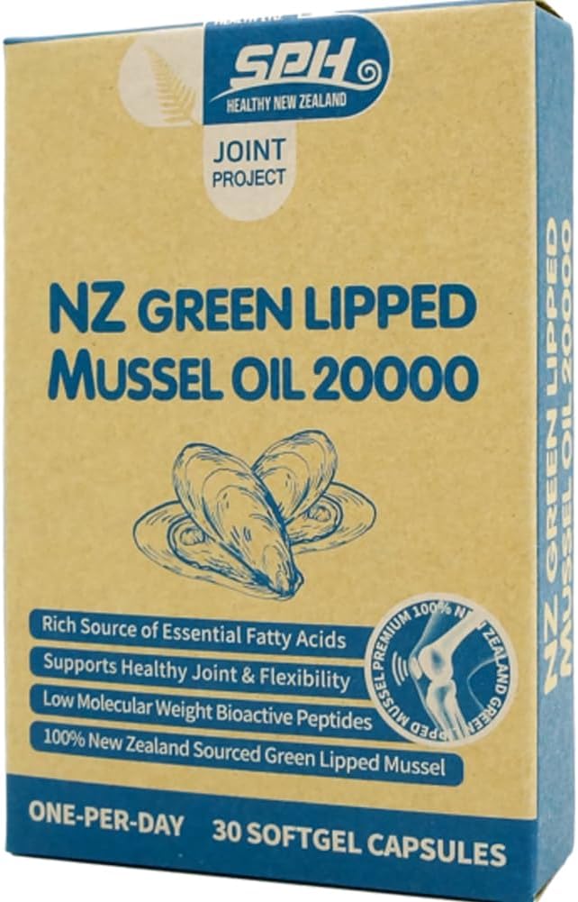 SPH 100% NZ Green-Lipped Mussel Oil 20000 + Krill Oil 90 Capsules New_Zealand Joint Health Supplements (Pack of 3)