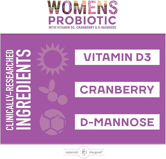 Probiotics for Women - Supports Digestive &amp Vaginal Health with D3 Prebiotics &amp Cranberry - Defends Against UTI &amp Yeast - 15x More Effective Than Regular Capsules (60 Count)
