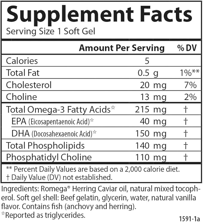 Carlson - Mom's DHA with Choline 3:1 DHA to EPA Ratio Found in Breastmilk Growth and Development 60 Softgels