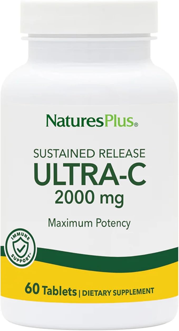 NaturesPlus Ultra-C 2000 mg - 60 Tablets - Vitamin C with Rose Hips - Immune &amp Antioxidant Support - Vegetarian Gluten Free - 60 Servings